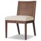Annette Modern Classic Dark Brown Cane Wood Frame White Performance Dining Side Chair
