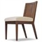 Annette Modern Classic Dark Brown Cane Wood Frame White Performance Dining Side Chair