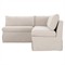 Lumiel Modern Classic Beige Slipcovered L-Shape Dining Banquette - 96&quot;