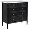 Poema Updated Traditional White Marble Black Wood Dresser