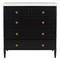 Poema Updated Traditional White Marble Black Wood Dresser
