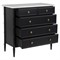 Poema Updated Traditional White Marble Black Wood Dresser