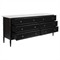 Poema Updated Traditional White Marble Black Wood Double Dresser