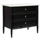Poema Updated Traditional White Marble Black Wood Nightstand