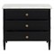Poema Updated Traditional White Marble Black Wood Nightstand