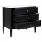 Poema Updated Traditional White Marble Black Wood Nightstand