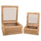 Niana Coastal Beach Natural Woven Rattan Square Decorative Box - Set of 2