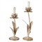Malone French Country Distressed Gold Iron Floral Candleholder - Set of 2