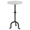Leyla French Country Veined White Marble Black Iron Drink Table