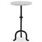 Leyla French Country Veined White Marble Black Iron Drink Table