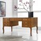Bruce Updated Traditional Brown Burl Wood Desk