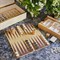AERIN Updated Traditional Cream Shagreen Burl Wood 5 in 1 Game Set