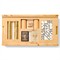 AERIN Updated Traditional Cream Shagreen Burl Wood 5 in 1 Game Set