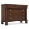 Alaine Updated Traditional Grey Marble Dark Brown Walnut Wood Bachelor Chest