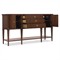 Alaine Updated Traditional Grey Marble Dark Brown Walnut Wood Buffet