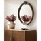 Quince Updated Traditional Antique Brown Mango Wood Round Wall Mirror