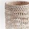 Hollis Coastal Whitewash Rattan Hurricane Candleholder - Small