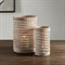 Hollis Coastal Whitewash Rattan Hurricane Candleholder - Small