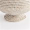 Hollis Updated Traditional Whitewash Rattan Footed Scalloped Planter