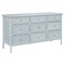 Ava Coastal Beach Light Blue Woven Rattan Long Dresser