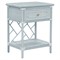 Ava Coastal Beach Light Blue Woven Rattan Nightstand