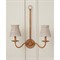 Aelle Coastal Whitewash Seagrass Scalloped Shade Double Armed Sconce
