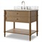 Tacorey French Country Carrara Marble Brown Oak Vanity Sink - 36&quot;