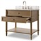 Tacorey French Country Carrara Marble Brown Oak Vanity Sink - 36&quot;