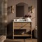 Tacorey French Country Carrara Marble Brown Oak Vanity Sink - 36&quot;