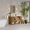 Corine Coastal Beach White Carrara Marble Oak Woven Cane Vanity Sink - 48&quot;