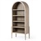 Ivan Updated Traditional White Oak Wood Arched Bookcase