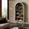 Ivan Updated Traditional White Oak Wood Arched Bookcase