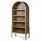 Ivan Updated Traditional Brown Oak Wood Arched Bookcase