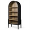 Ivan Updated Traditional Brown Black Oak Wood Arched Bookcase