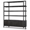 Rissa Modern Classic Black Acacia Wood Wide Bookcase