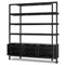 Rissa Modern Classic Black Acacia Wood Wide Bookcase