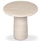 Emilia Modern Classic Sand Beige Concrete Round Pedestal End Table
