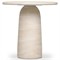Emilia Modern Classic Sand Beige Concrete Round Pedestal End Table