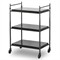 Pierce Modern Classic Smoked Cast Glass Black Iron Bar Cart