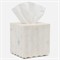Pigeon and Poodle Proviso Modern Classic White Fluted Marble Tissue Box