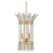 Cian Updated Traditional Frosted Glass Crystal Brass Iron Lantern