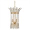 Cian Updated Traditional Frosted Glass Crystal Brass Iron Lantern