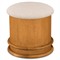 Jonathan Modern Cream Chennile Brown Birch Round Storage Ottoman