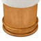 Jonathan Modern Cream Chennile Brown Birch Round Storage Ottoman