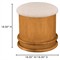Jonathan Modern Cream Chennile Brown Birch Round Storage Ottoman