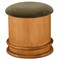 Jonathan Modern Olive Green Faux Mohair Brown Birch Round Storage Ottoman