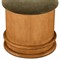Jonathan Modern Olive Green Faux Mohair Brown Birch Round Storage Ottoman