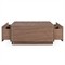 Rex Modern Classic Brown Walnut Rectangular Storage Coffee Table