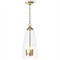 Maiden Updated Traditional Glass Shade Natural Brass Pendant