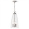 Maiden Updated Traditional Glass Shade Polished Nickel Pendant